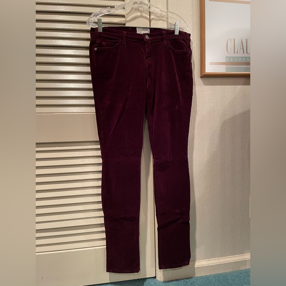 Current Elliot Wine Colored Velvet Jeans